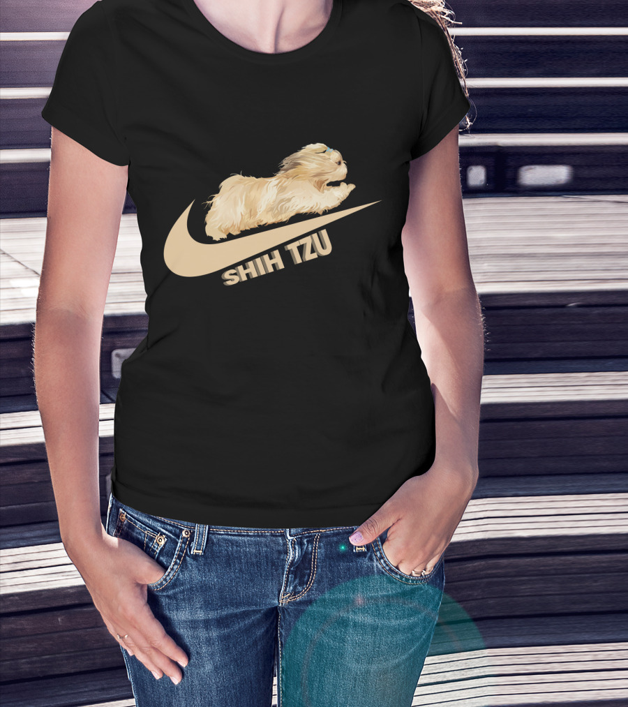 Shih Tzus Nike Swoosh Logo Dog Running T-Shirt