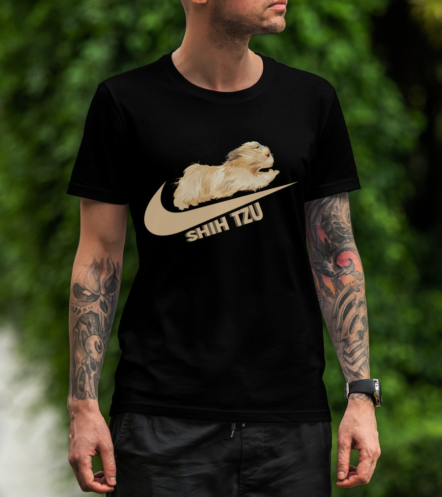 Shih Tzus Nike Swoosh Logo Dog Running T-Shirt