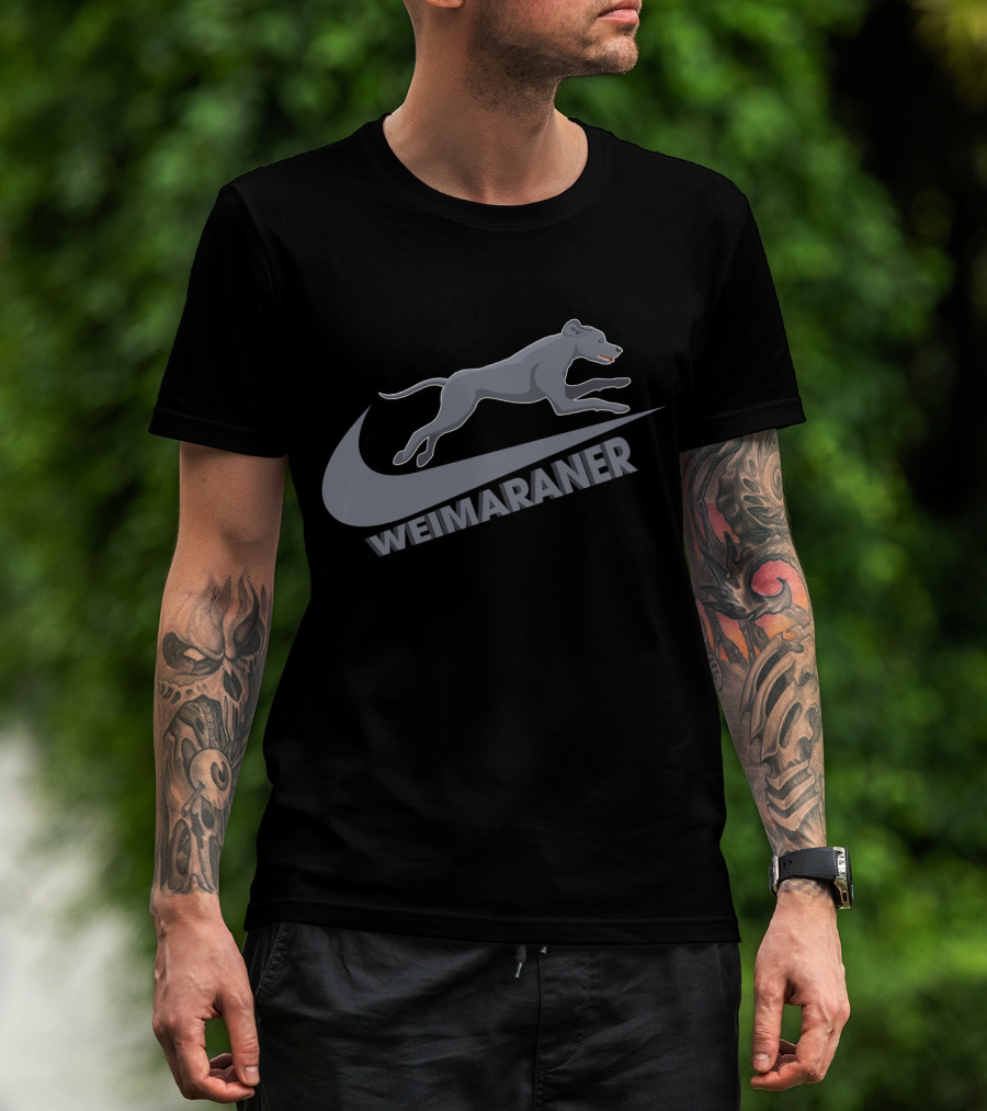 Weimaraners Nike Jumping Dog T-Shirt