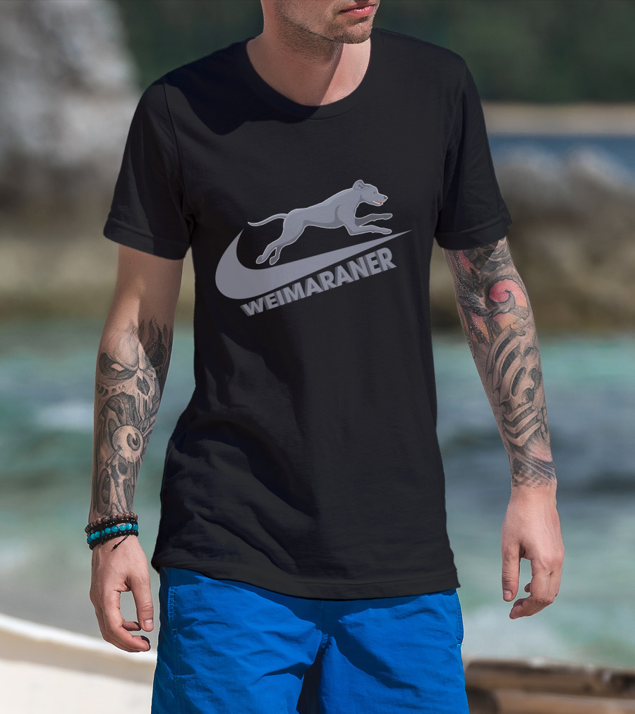Weimaraners Nike Jumping Dog T-Shirt