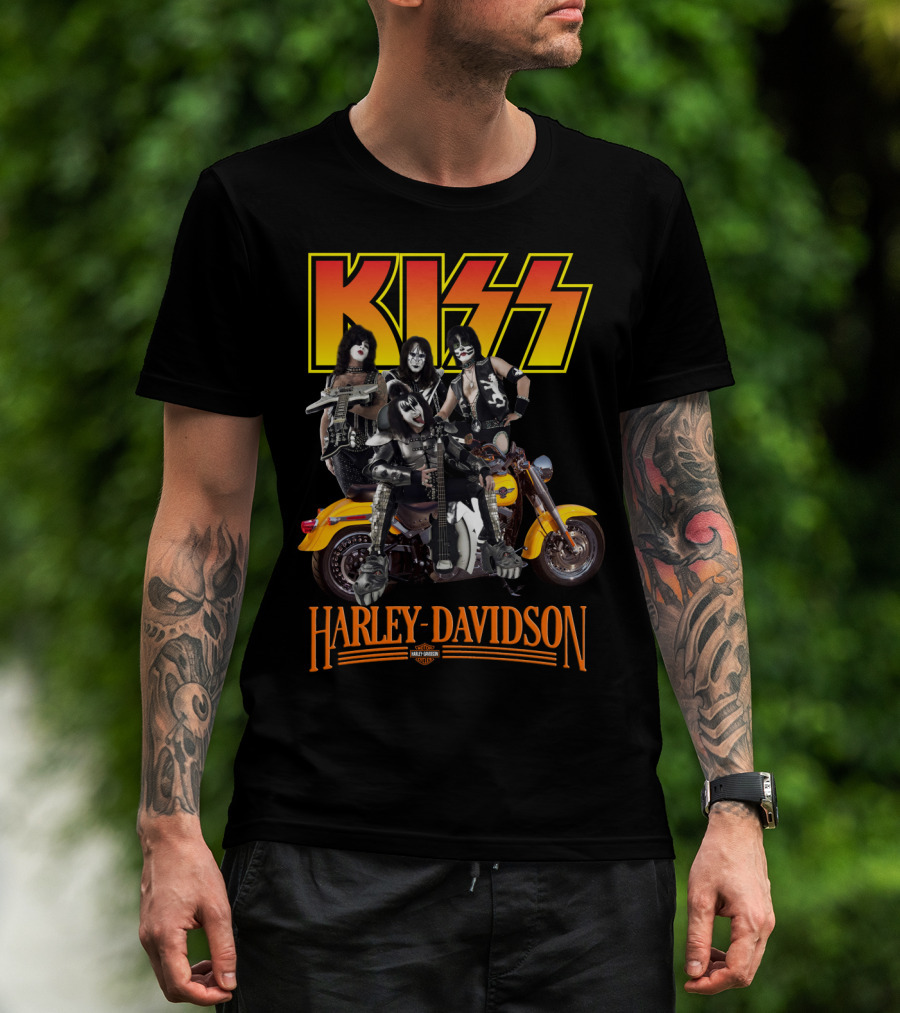 Kiss Harley Davidson Motorcycle Band Collaboration T-Shirt