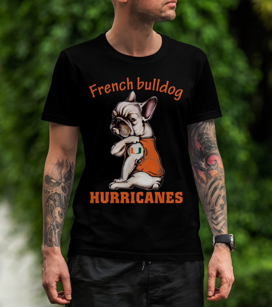 French Bulldog Miami Hurricanes 38 Dh T-Shirt