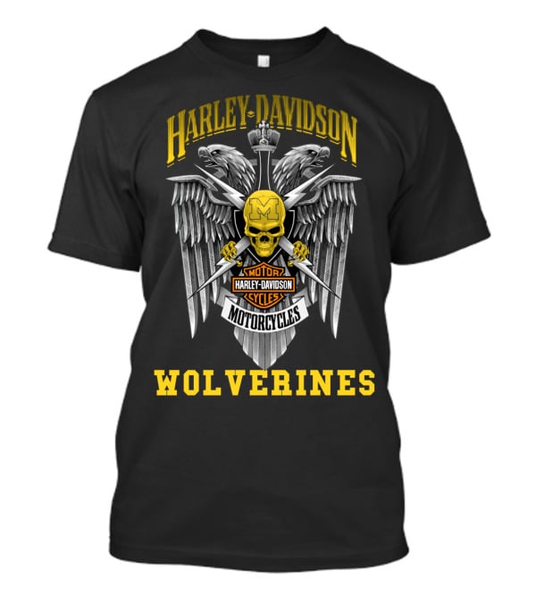 Harley Davidson Motorcycles Michigan Wolverines T-Shirt