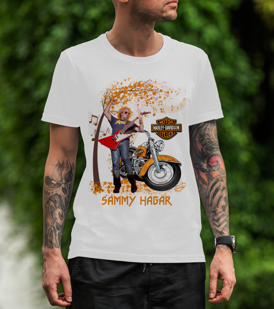 Sammy Hagar Harley Davidson Motorcycle Music Tree T-Shirt