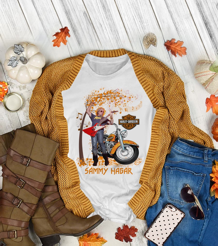 Sammy Hagar Harley Davidson Motorcycle Music Tree T-Shirt