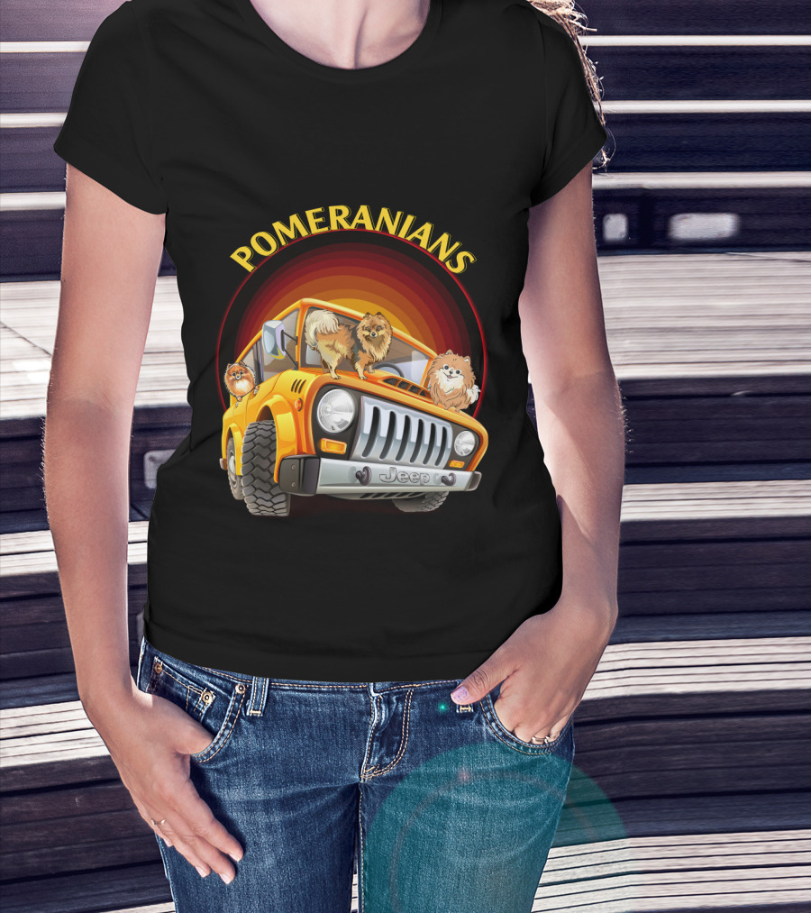 Pomeranians Jeep Adventure Dh T-Shirt