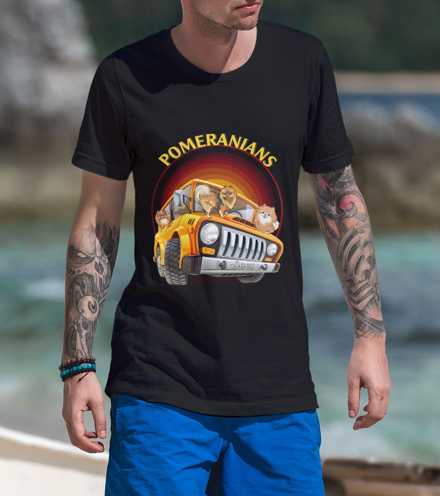 Pomeranians Jeep Adventure Dh T-Shirt