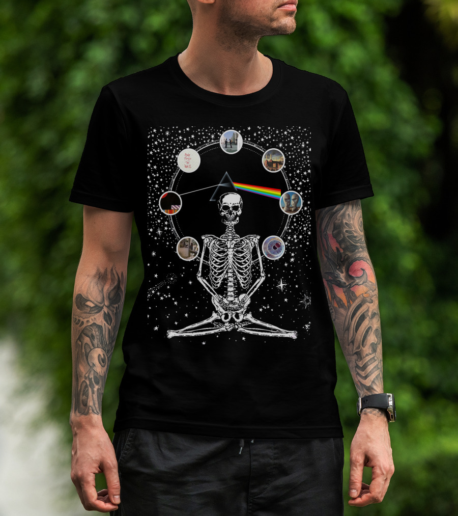 Pink Floyd Dark Side Of The Moon Skeleton Starry T-Shirt