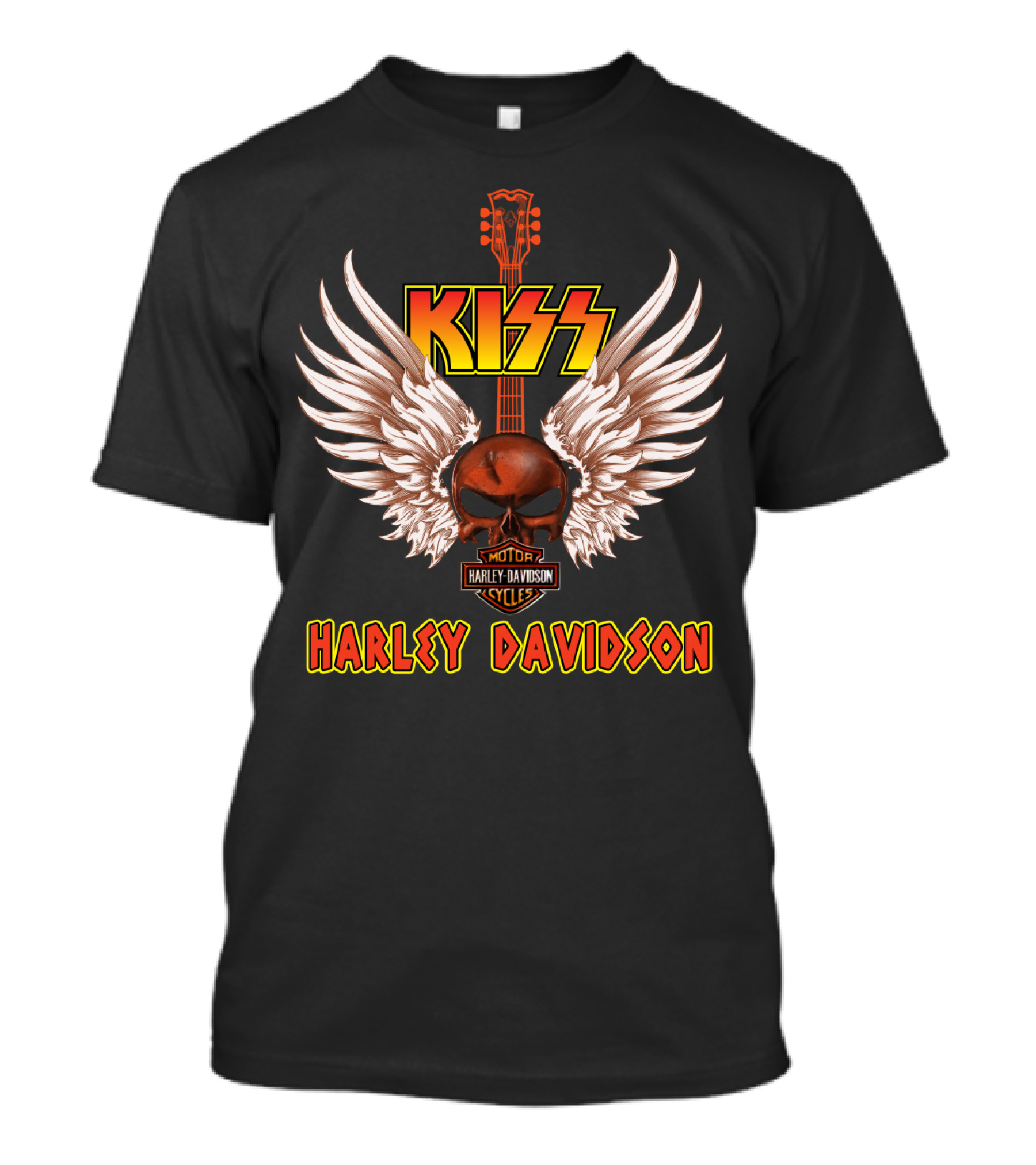 Kiss Harley Davidson Motor Cycles Winged Skull 63 Dh T-Shirt