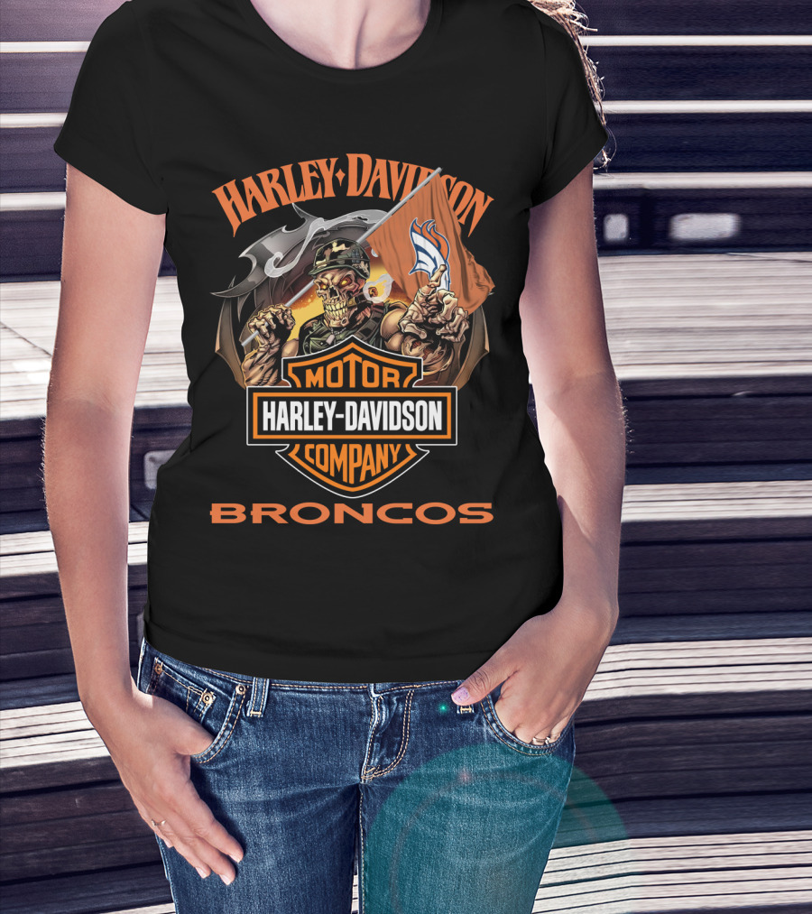 Harley Davidson Motor Company Broncos Denver 69 T-Shirt
