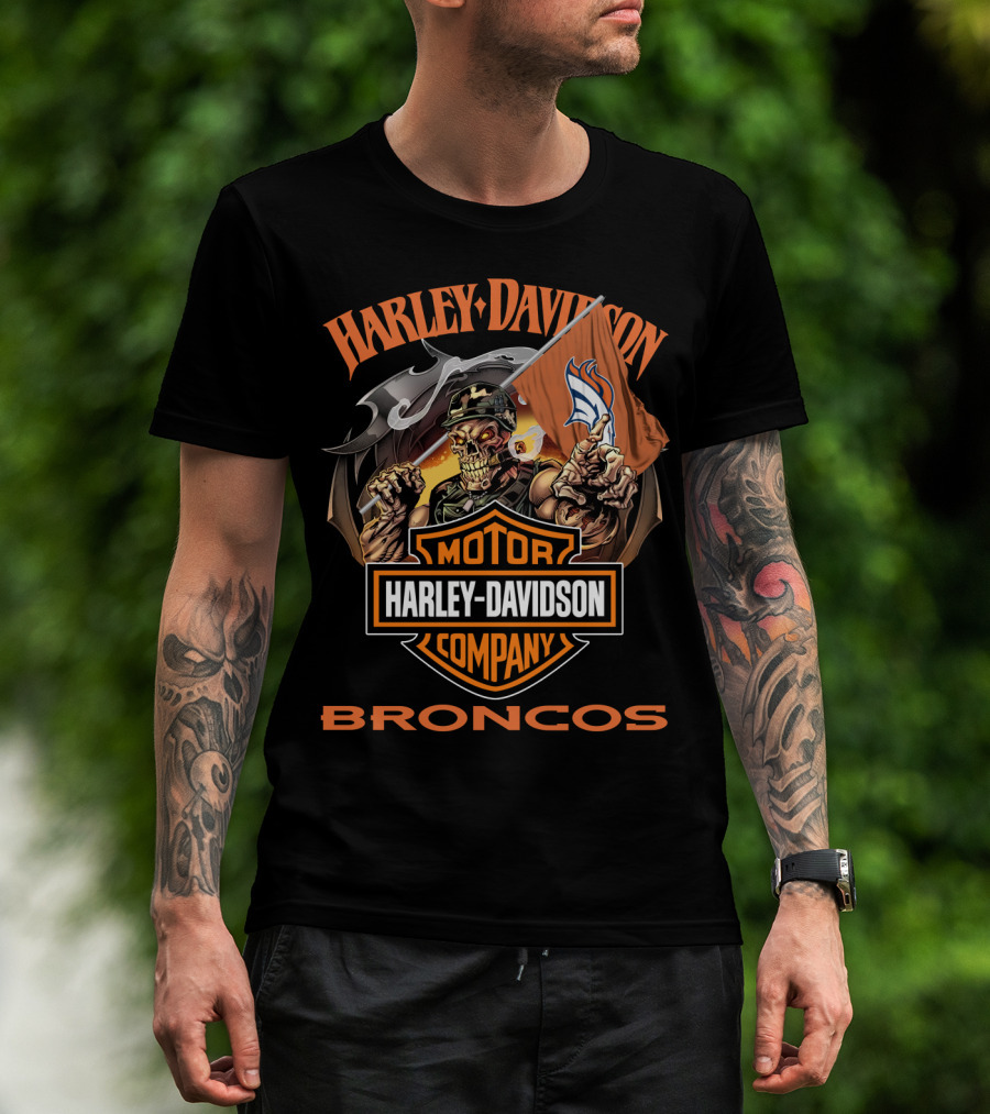 Harley Davidson Motor Company Broncos Denver 69 T-Shirt
