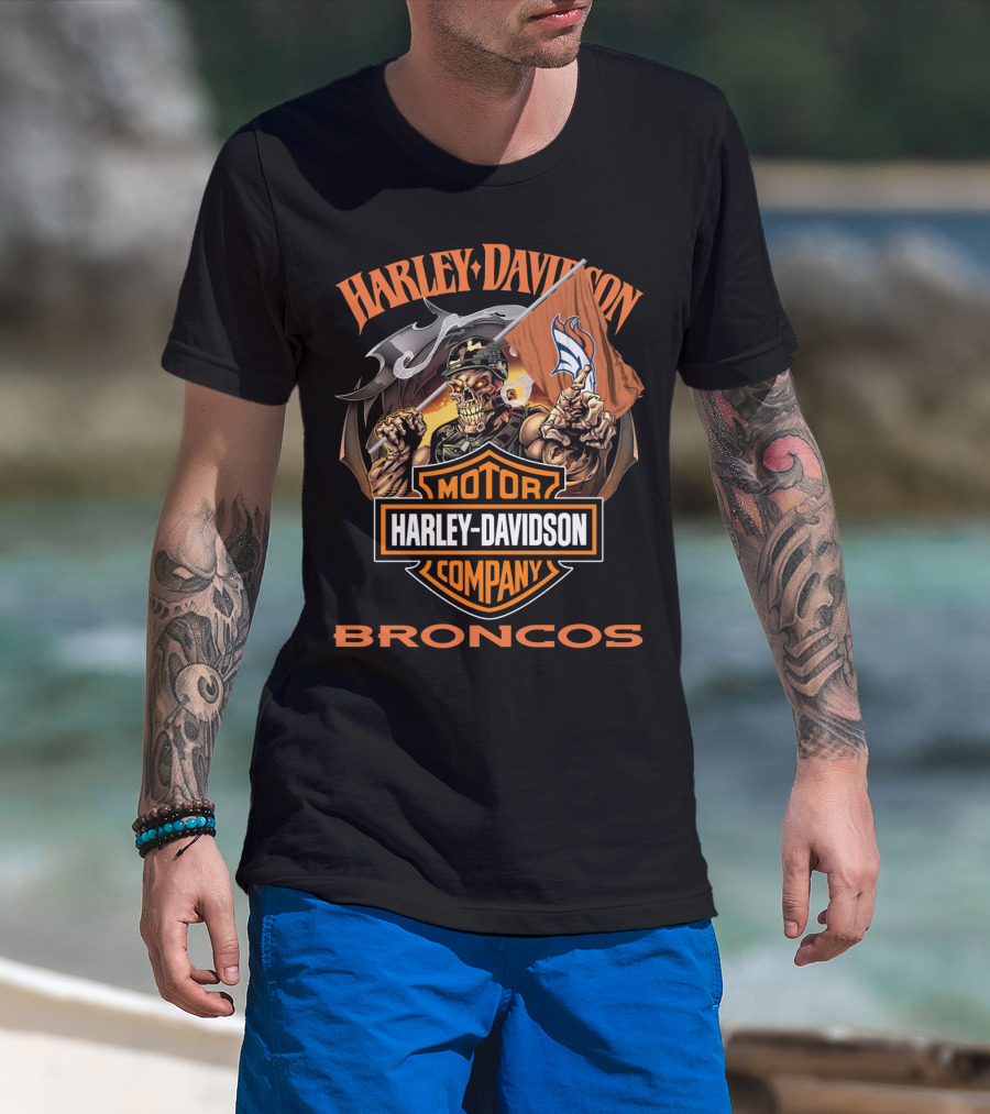 Harley Davidson Motor Company Broncos Denver 69 T-Shirt