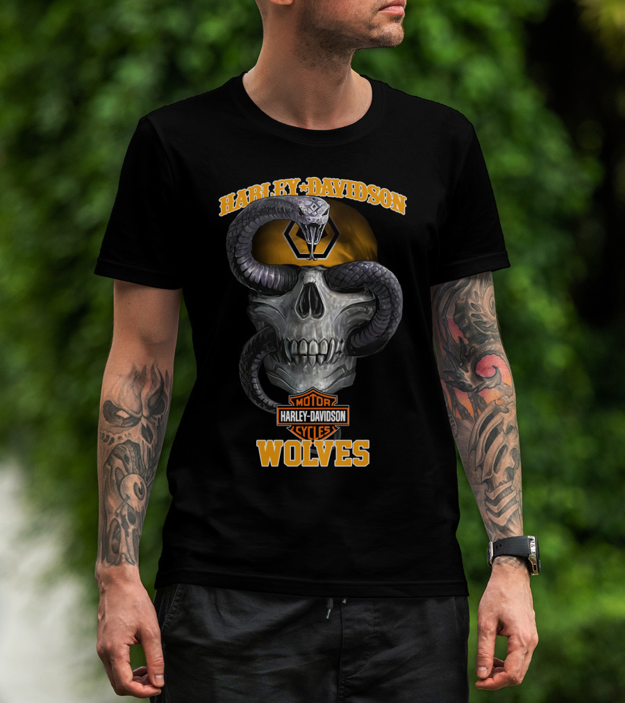 Harley Davidson Motor Cycles Wolves T-Shirt