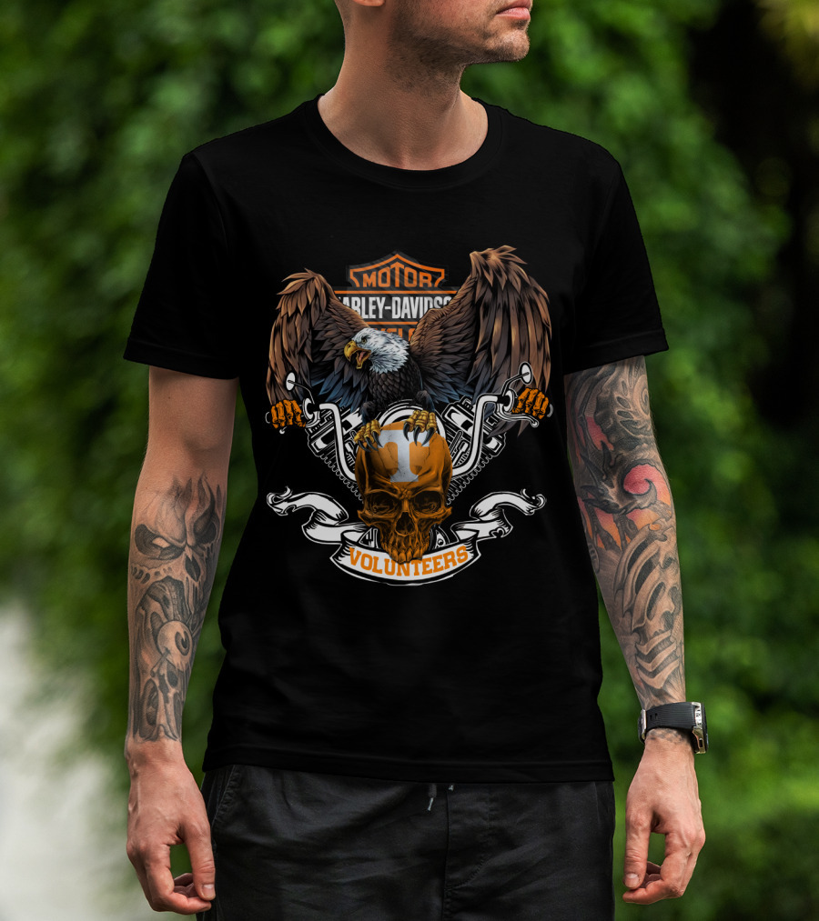 Harley Davidson Motorcycles Eagle Volunteers Tennessee T-Shirt