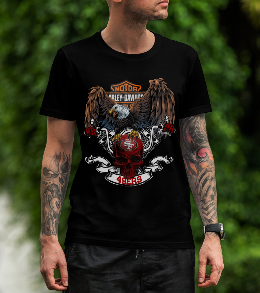 Motor Harley Davidson Cycles Nfl San Francisco 49ers T-Shirt