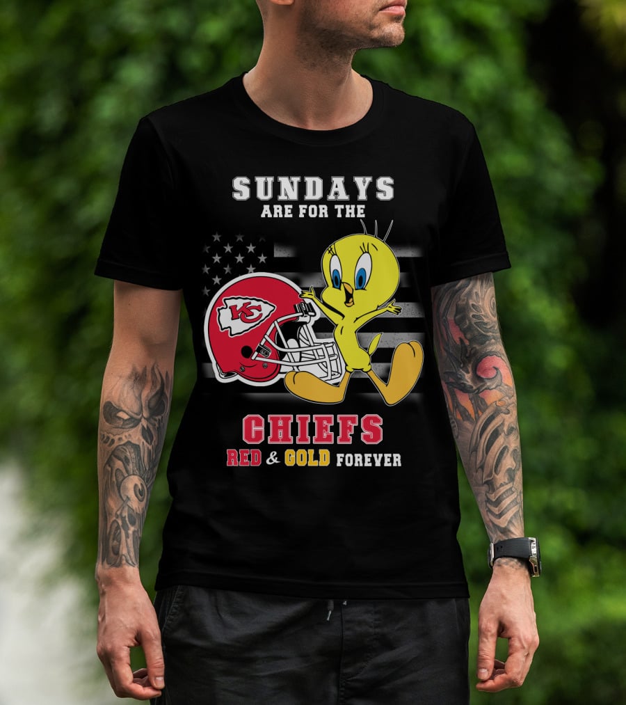 Sundays Are For The Chiefs Red & Gold Forever T-Shirt