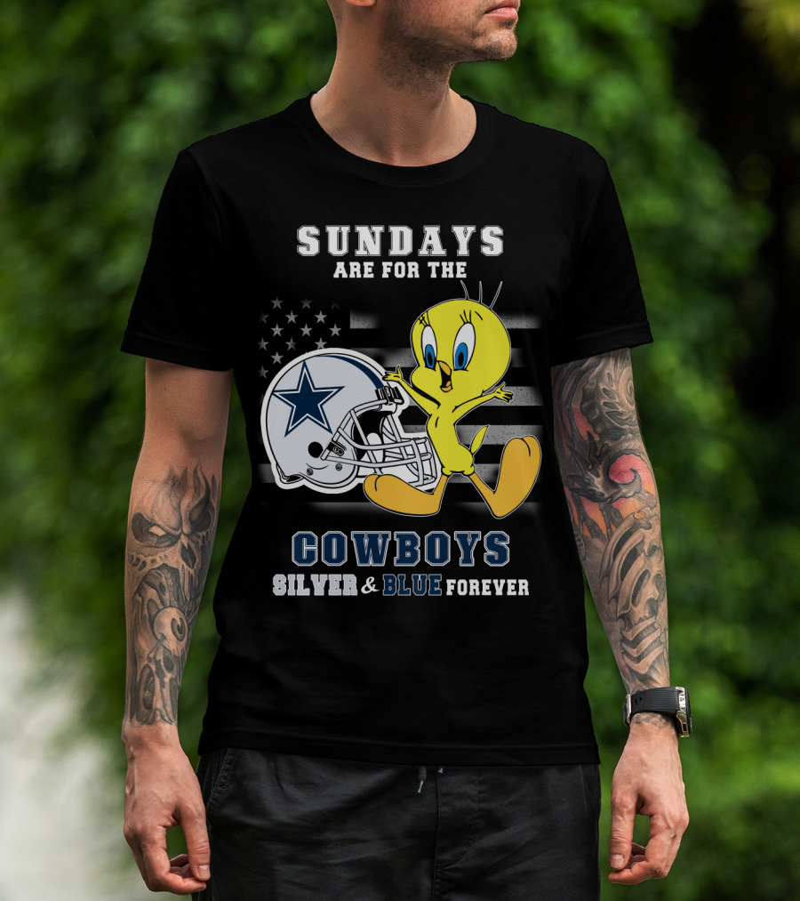 Sundays Are For The Cowboys Silver & Blue Forever Tweety T-Shirt
