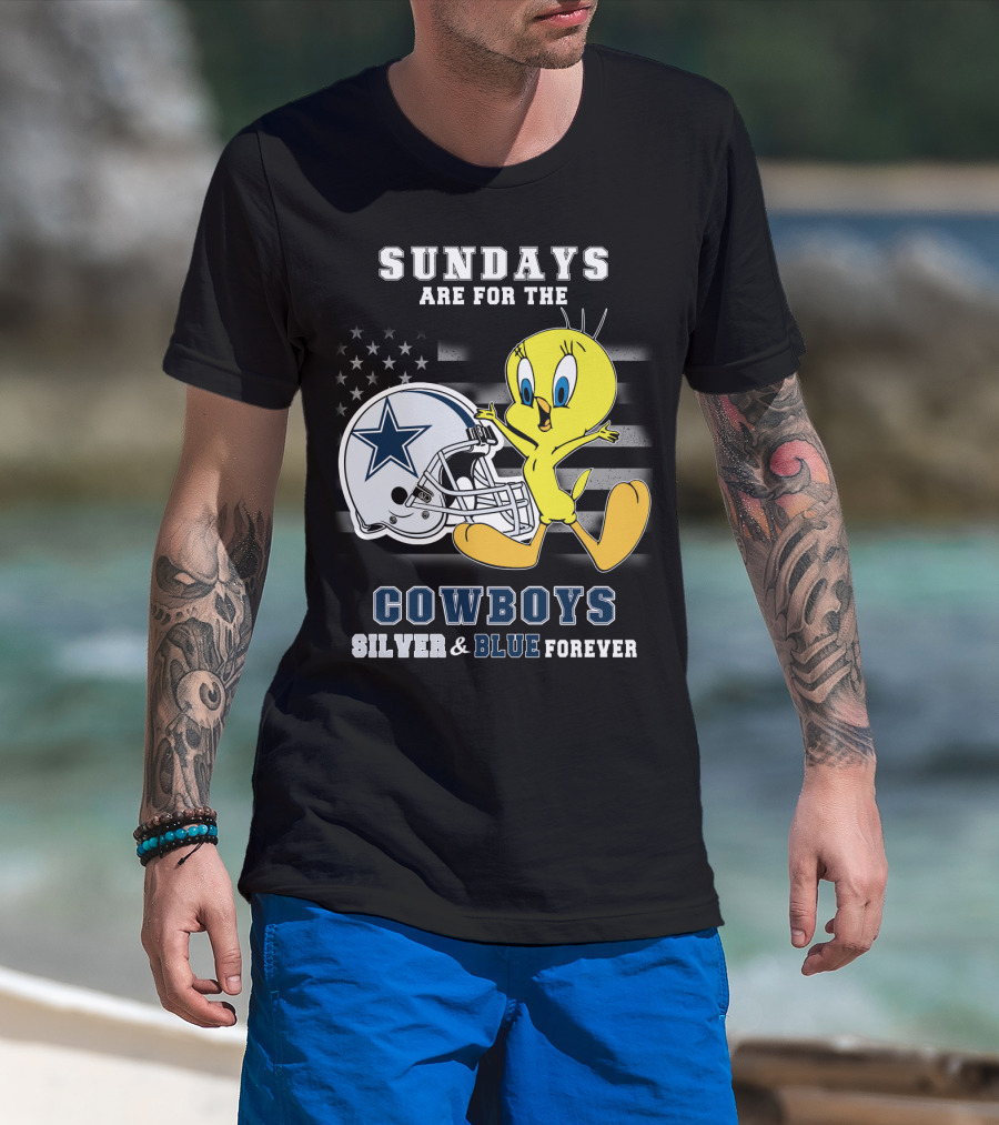 Sundays Are For The Cowboys Silver & Blue Forever Tweety T-Shirt