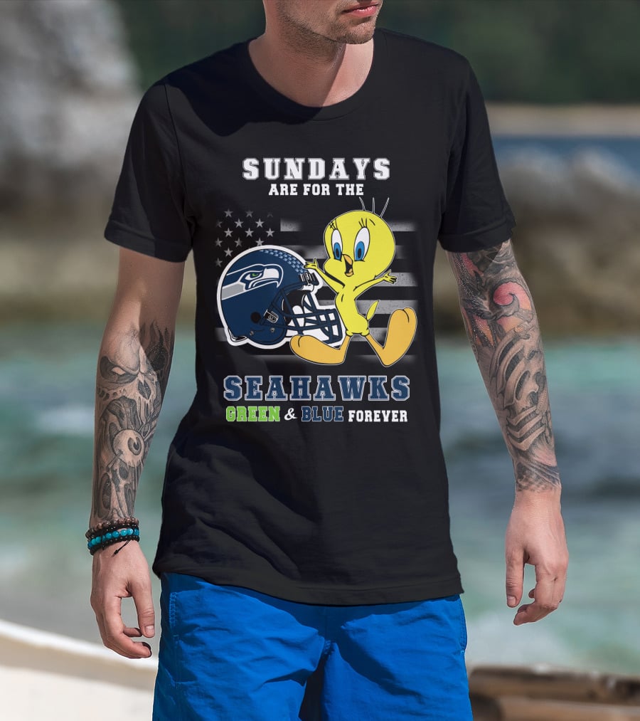 Sundays Are For The Seahawks Green And Blue Forever T-Shirt