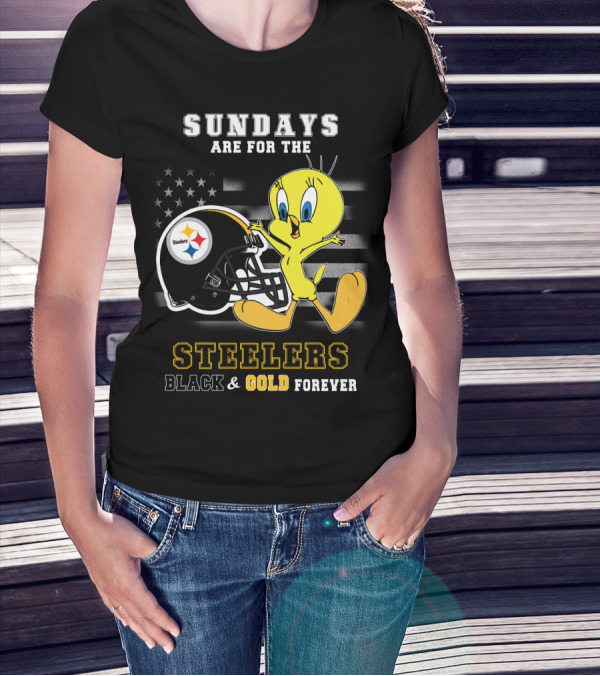 Sundays Are For The Steelers Black And Gold Forever T-Shirt