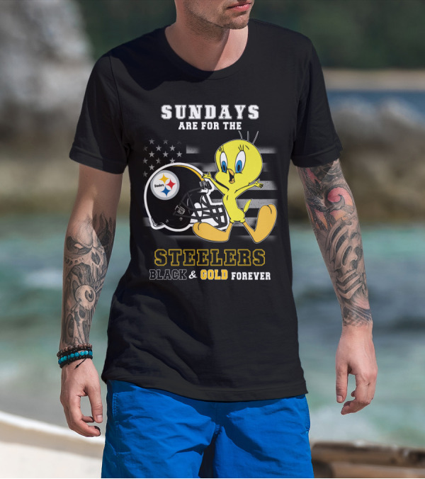 Sundays Are For The Steelers Black And Gold Forever T-Shirt