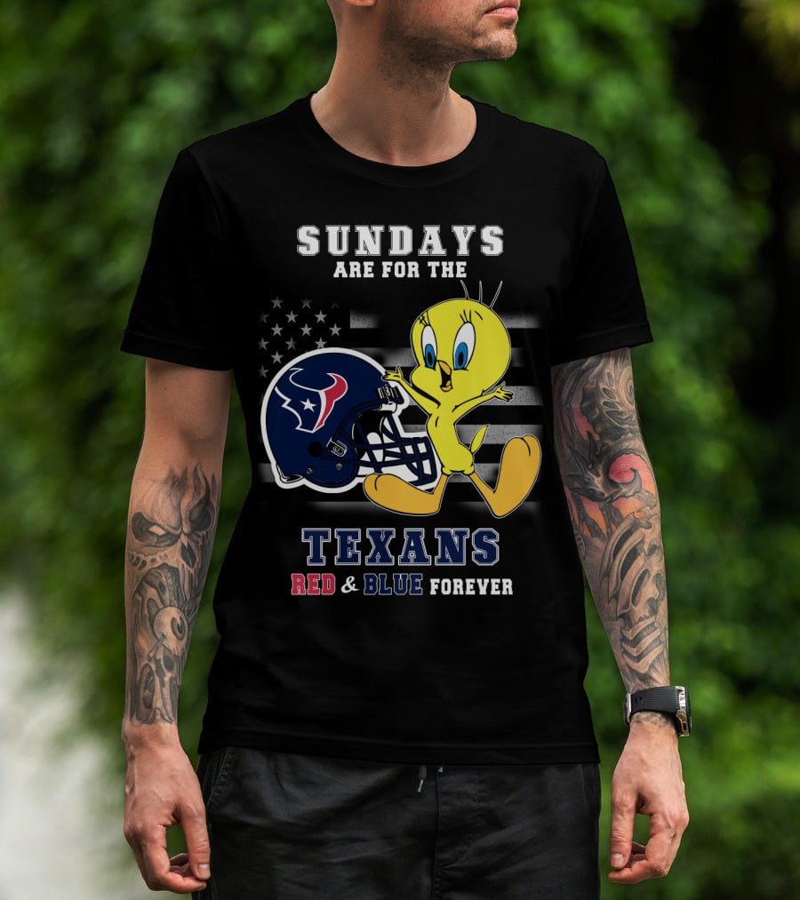 Sundays Are For The Texans Red & Blue Forever T-Shirt