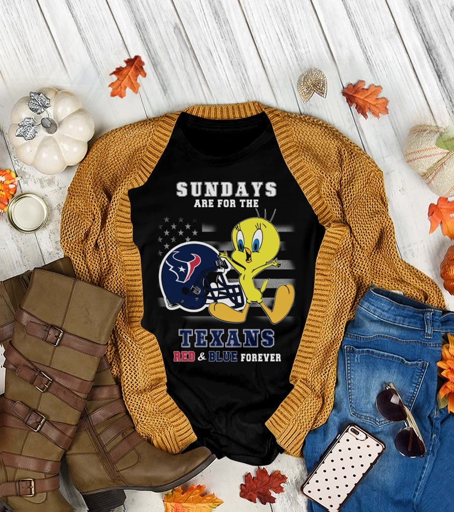 Sundays Are For The Texans Red & Blue Forever T-Shirt
