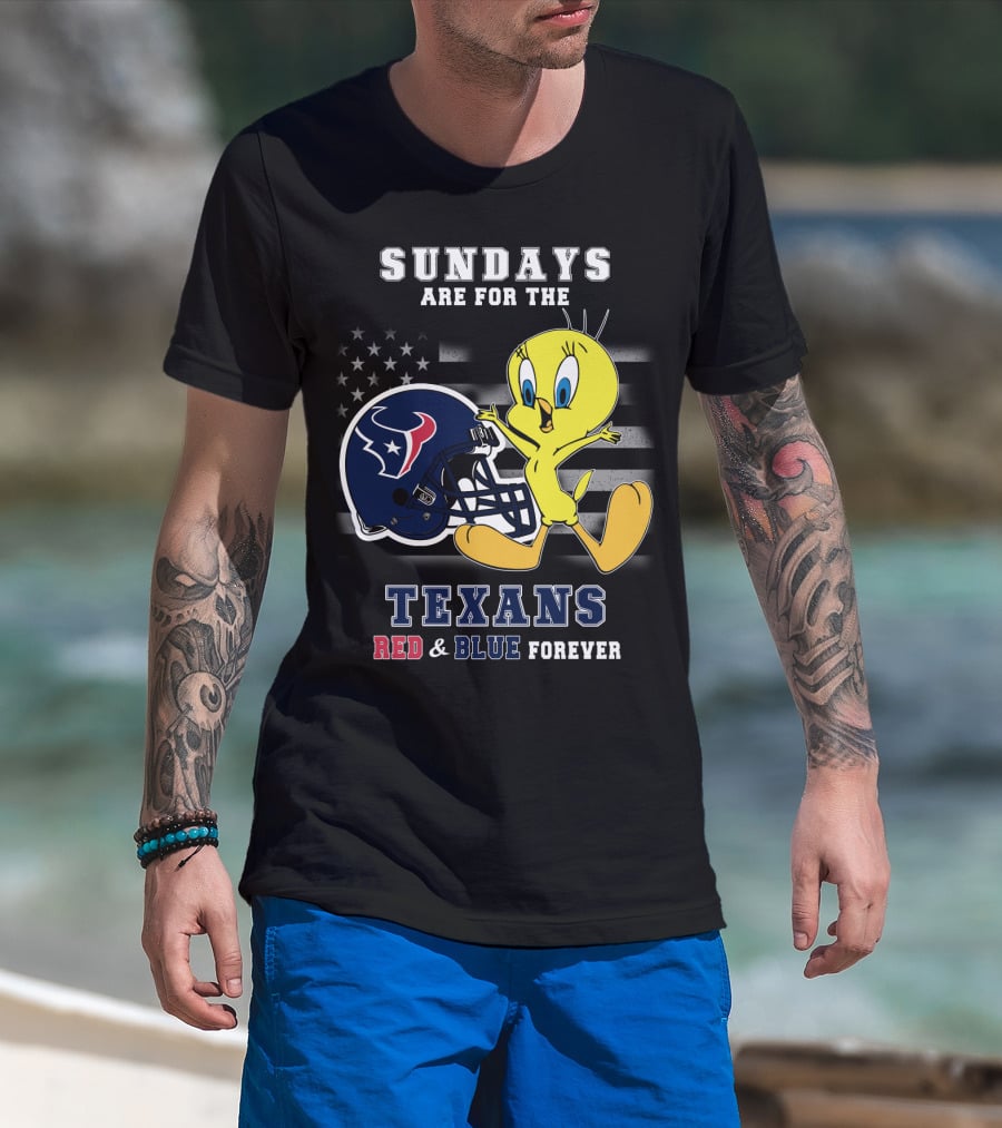 Sundays Are For The Texans Red & Blue Forever T-Shirt