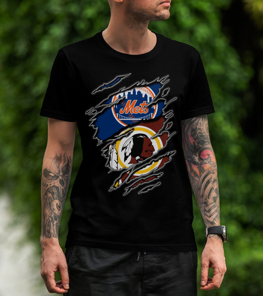 Mets Redskins Crossover Fan Tribute T-Shirt
