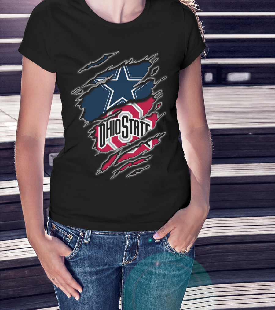 Dallas Cowboys Ohio State Buckeyes Fan Crossover T-Shirt