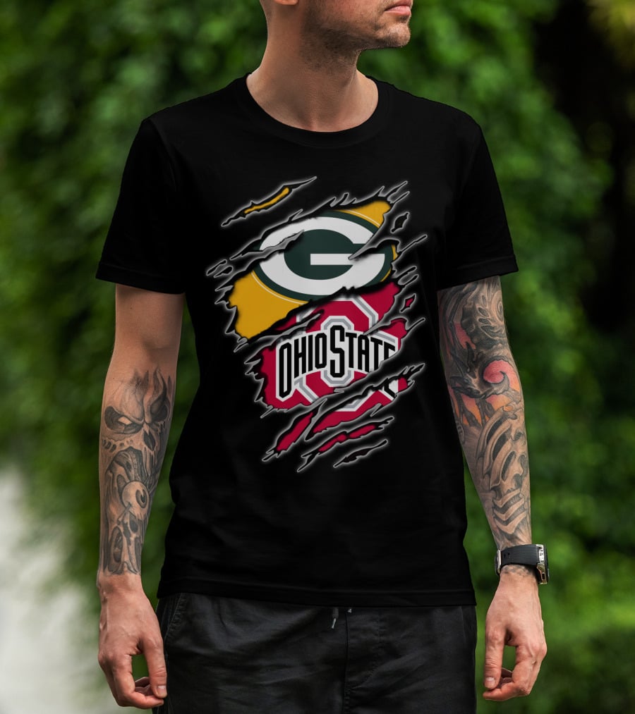Green Bay Packers Ohio State Buckeyes Fan Combination T-Shirt