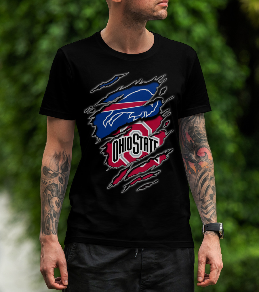 Buffalo Bills Ohio State Buckeyes Fan Crossover T-Shirt