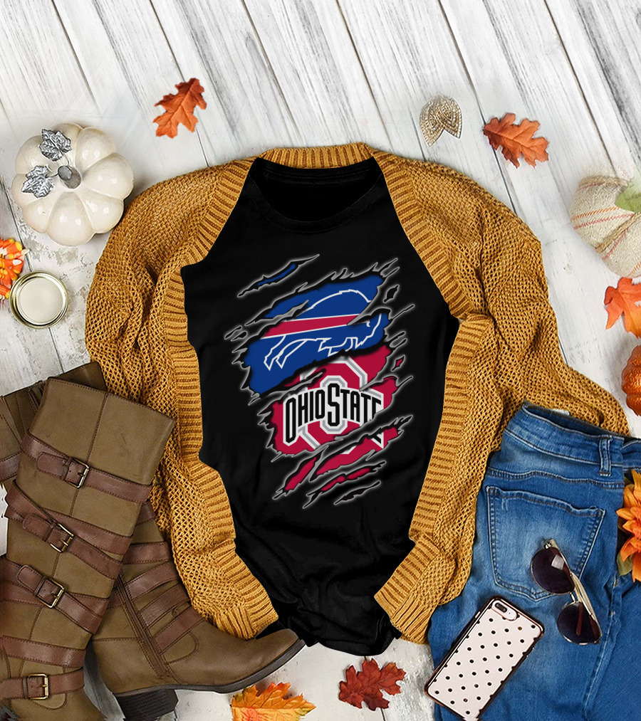 Buffalo Bills Ohio State Buckeyes Fan Crossover T-Shirt