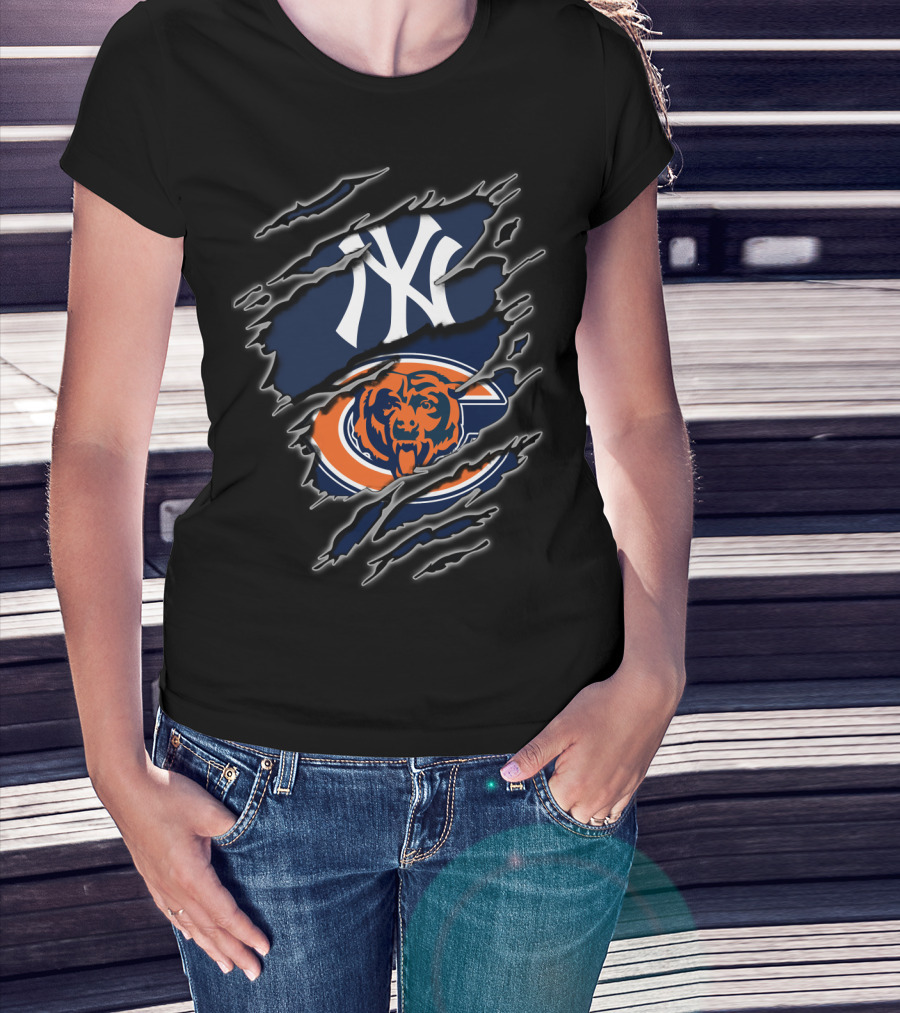 New York Yankees Chicago Bears Fans T-Shirt