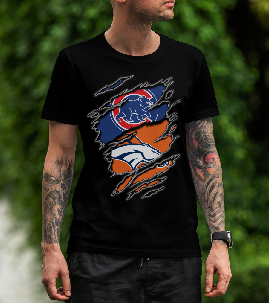 Chicago Cubs And Denver Broncos Fan T-Shirt