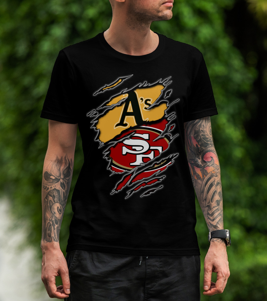 Oakland A's And San Francisco 49ers Fan Tribute T-Shirt
