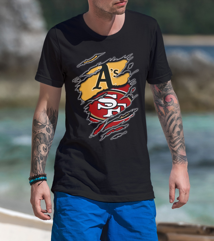 Oakland A's And San Francisco 49ers Fan Tribute T-Shirt