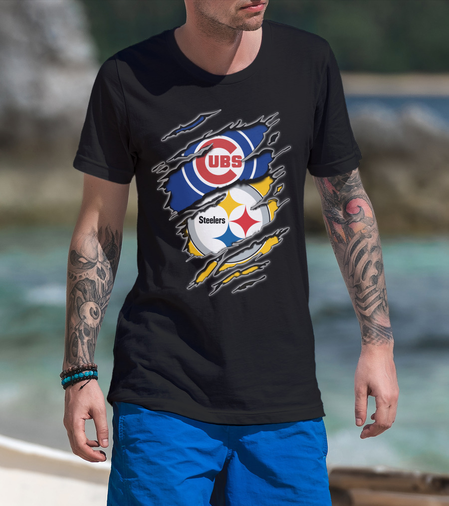 Cubs Steelers Fan Crossover T-Shirt