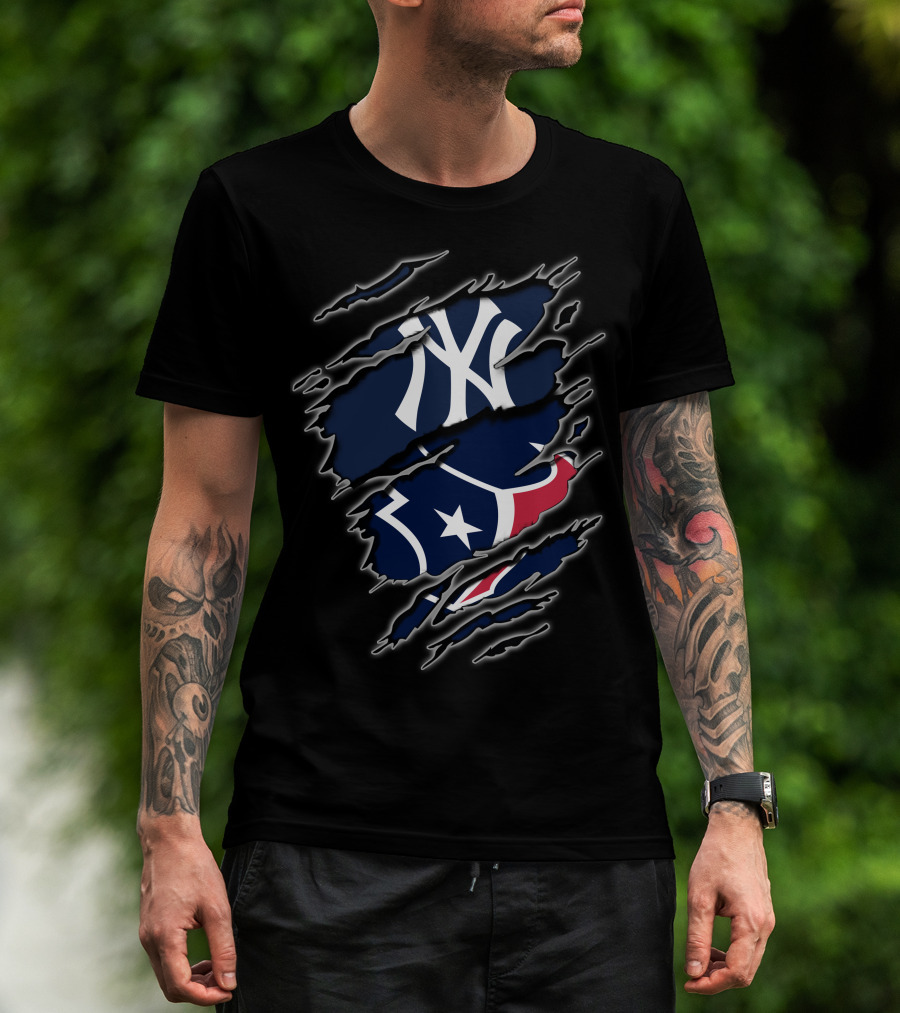 New York Yankees Houston Texans Fans T-Shirt