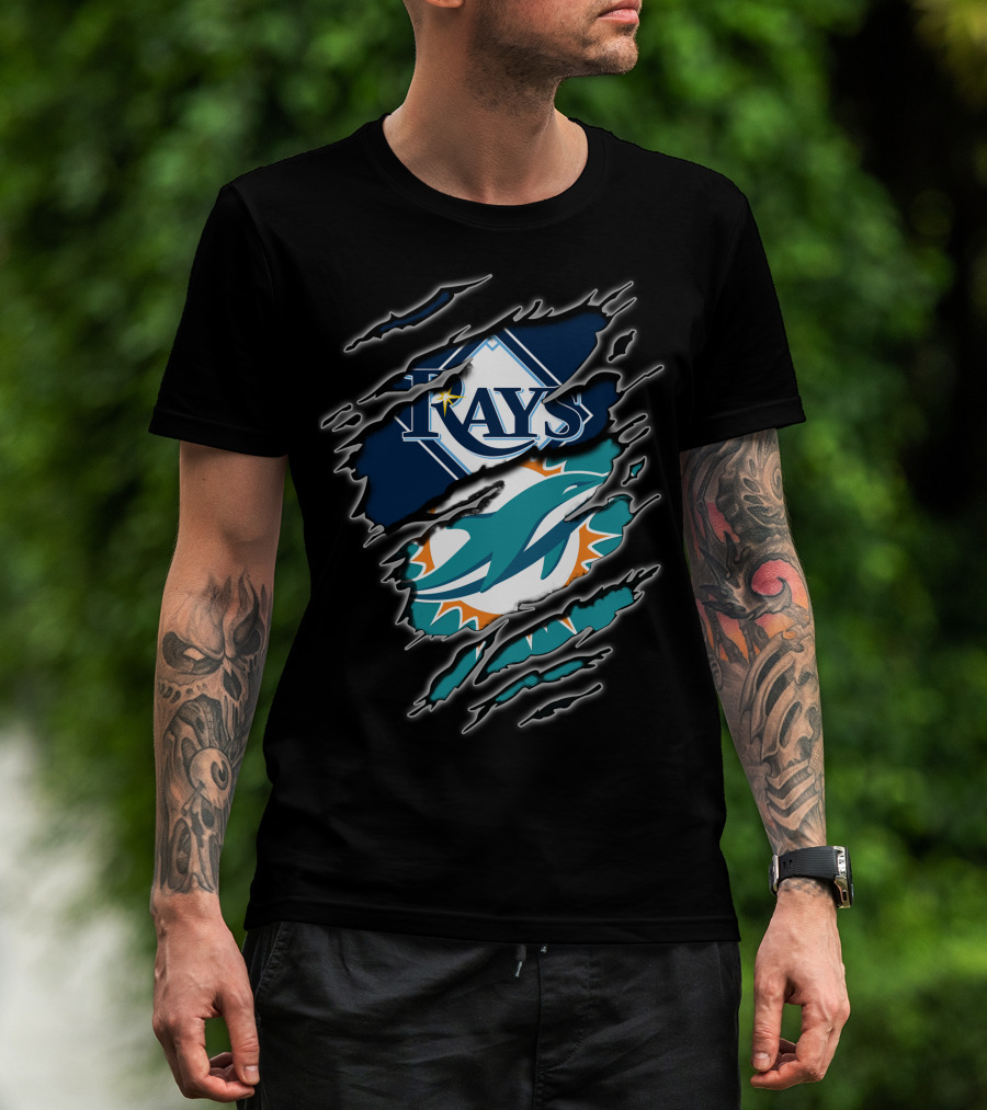 Tampa Bay Rays And Miami Dolphins Sports Fan T-Shirt