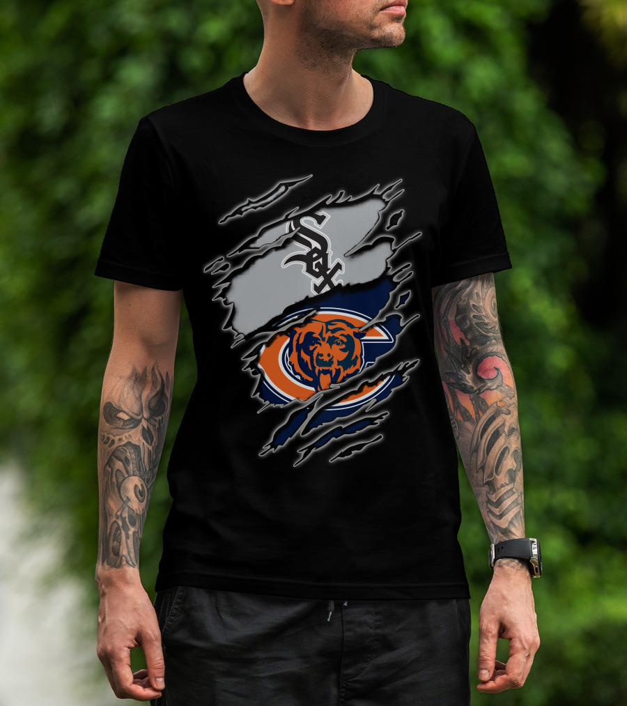 Chicago White Sox And Chicago Bears Fan Logos T-Shirt
