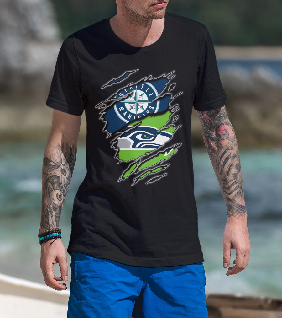 Seattle Mariners Seattle Seahawks Fan Combo T-Shirt