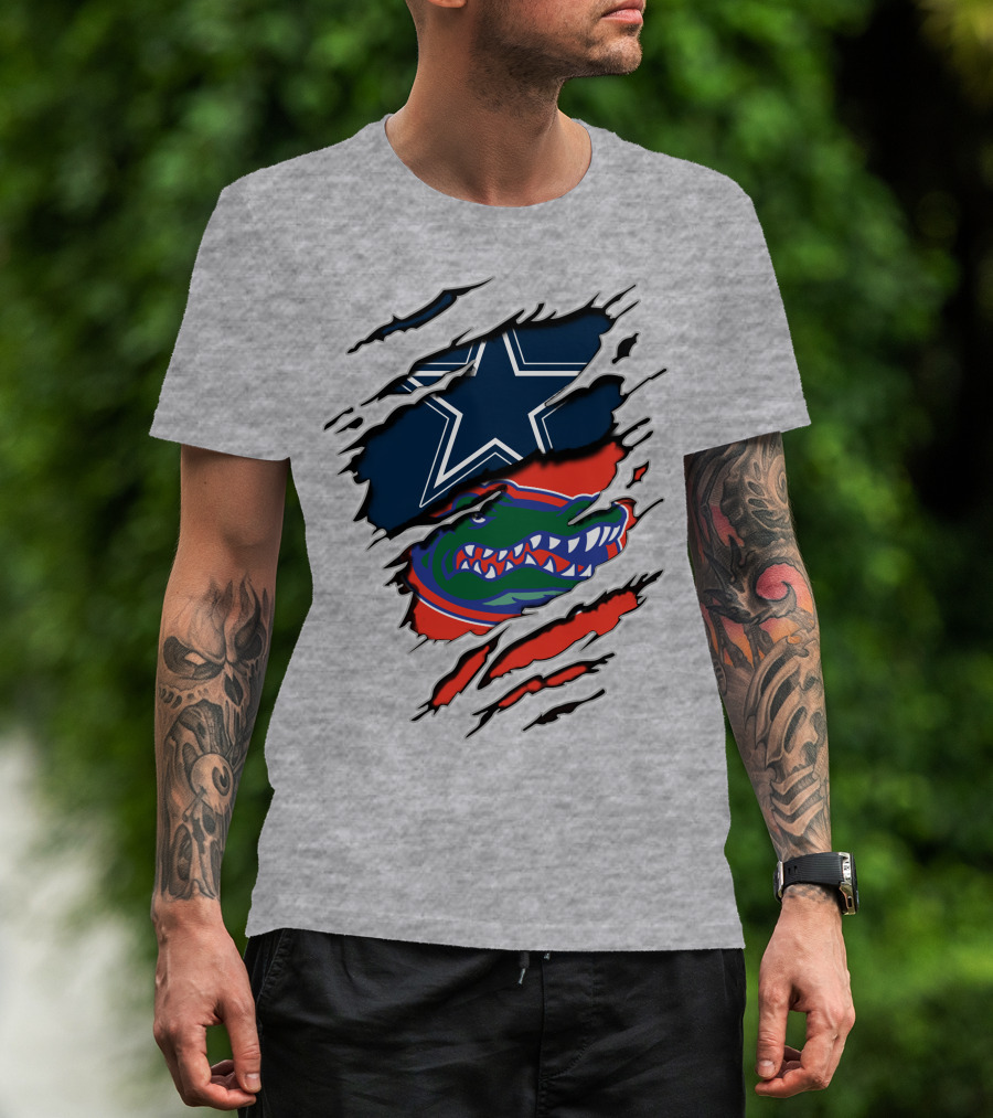Dallas Cowboys Florida Gators Nfl College Football Mashup T-Shirt