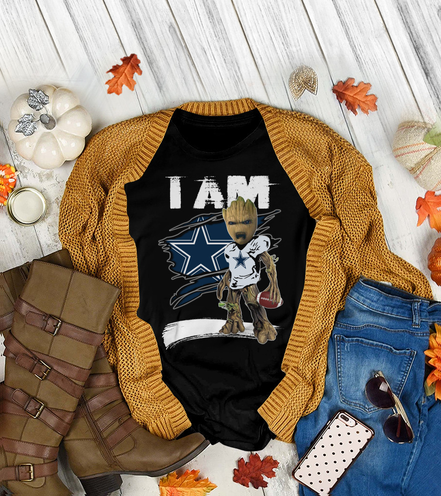 I Am Cowboys Football Groot Star T-Shirt