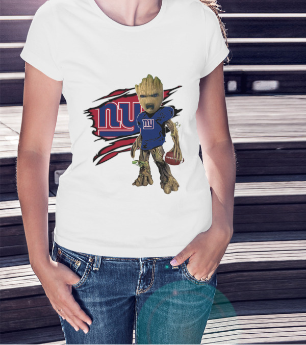 I Am Groot New York Giants Football Fan Mashup T-Shirt