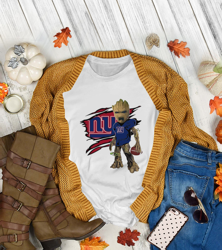 I Am Groot New York Giants Football Fan mashup T-Shirt