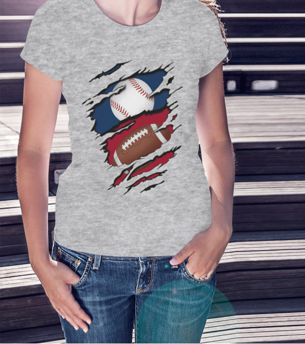 Baseball And Football Fusion T-Shirt