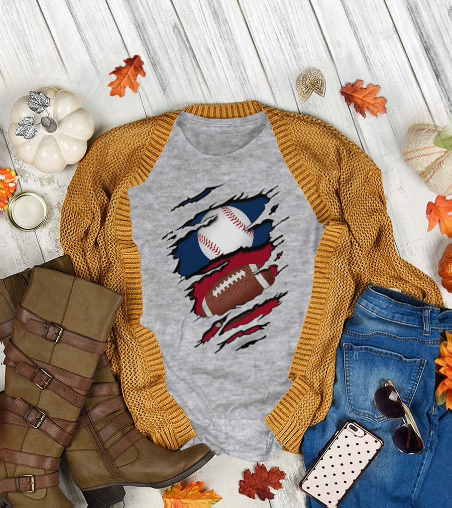 Baseball And Football Fusion T-Shirt