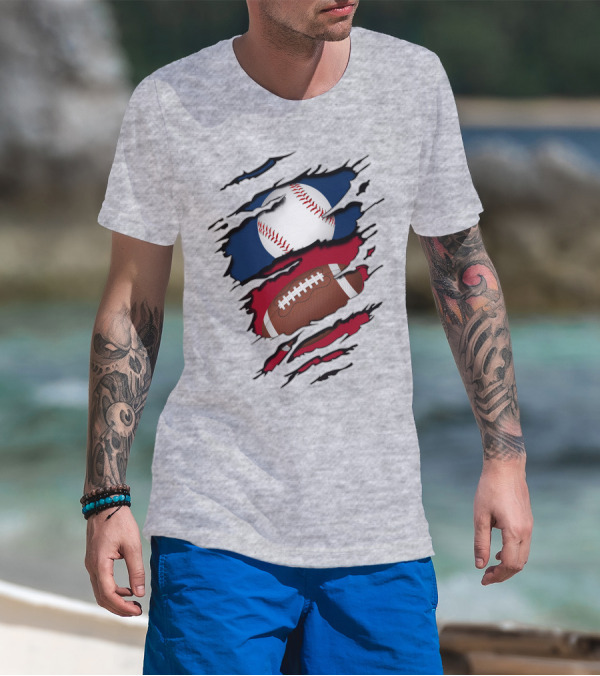 Baseball And Football Fusion T-Shirt