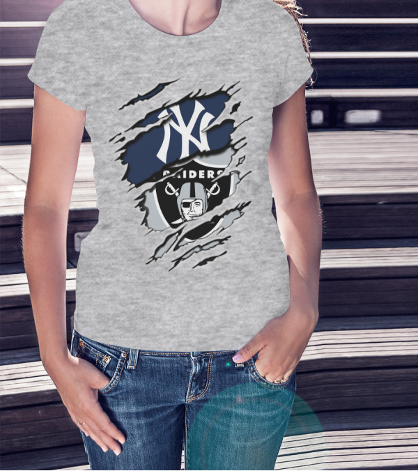 Raiders Yankees Dual Logo Fusion T-Shirt